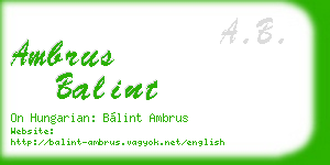 ambrus balint business card